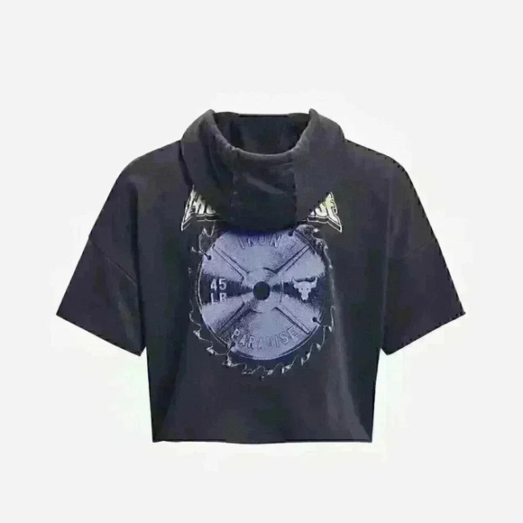 NEW! Under Armour Women's XL Armour Project Rock Rival Terry Hoodie - Picture 3 of 6